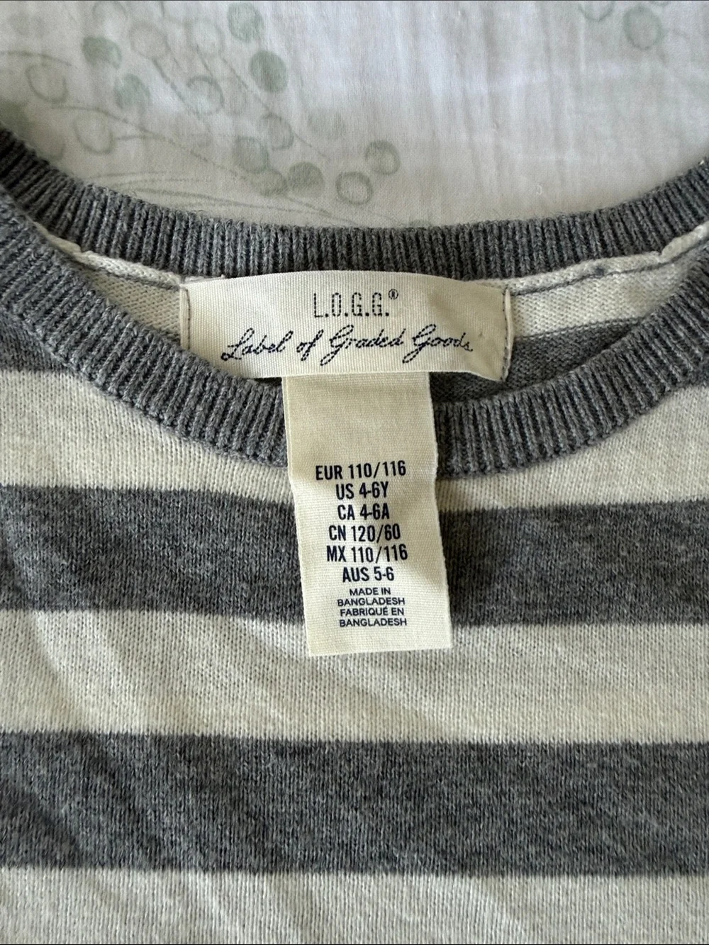 GAP Gray and White Striped Knit Dress